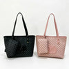 Geometric Print Tote Bag with Matching Coin Purse