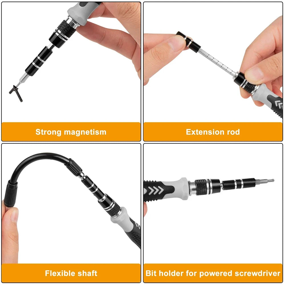 Precision 135-in-1 Screwdriver Set with Magnetic Bits and Repair Accessories