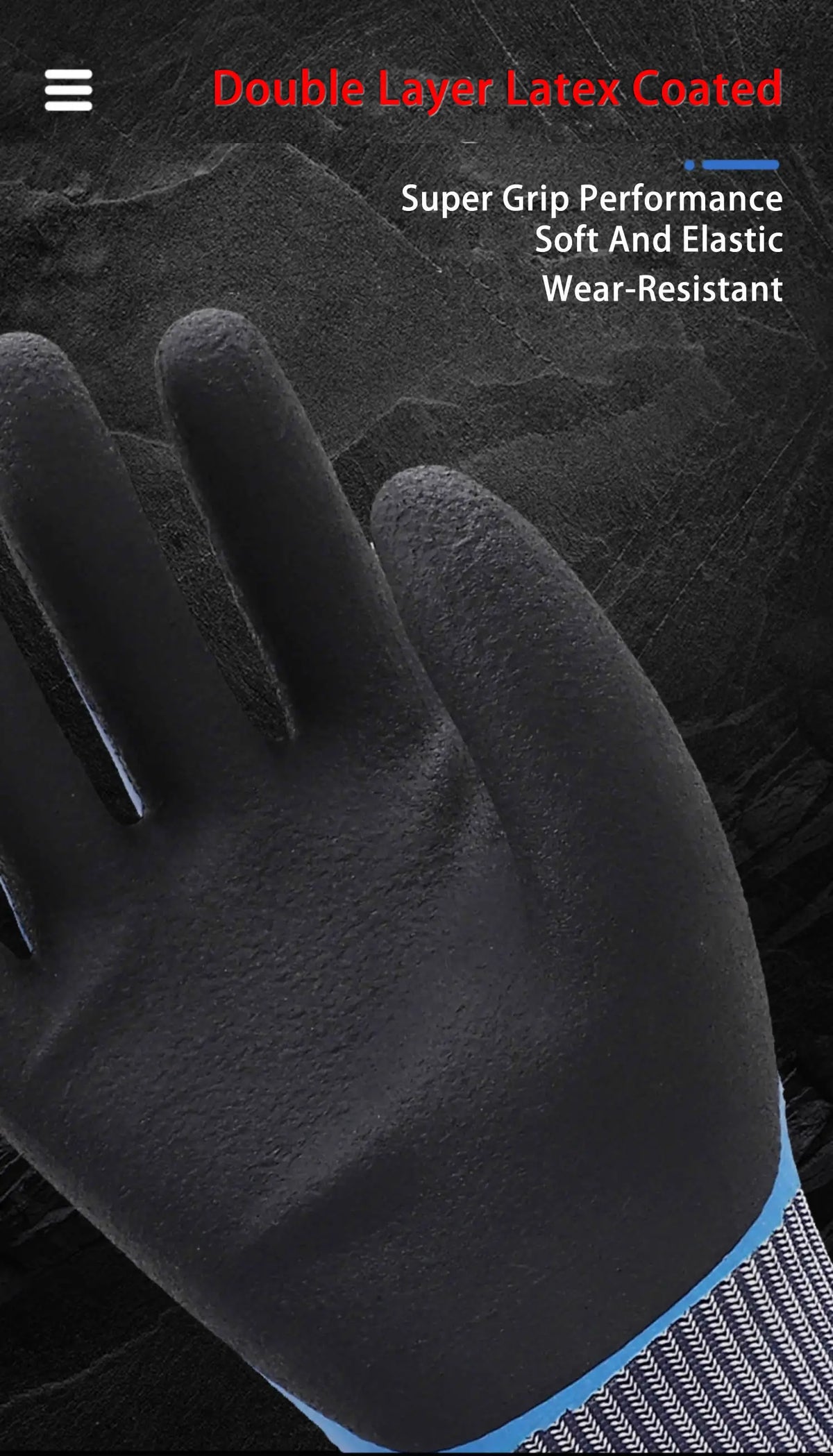 Winter Waterproof Thermal Work Gloves with Anti-Slip Latex Grip