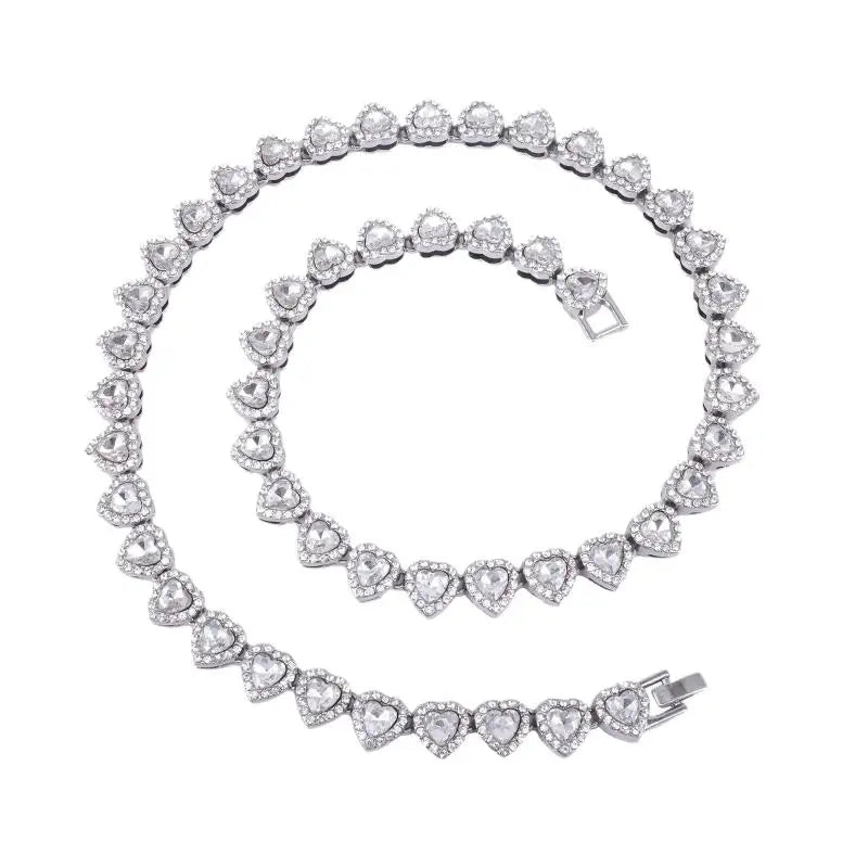 Sparkling Rhinestone Statement Necklace and Bracelet Set