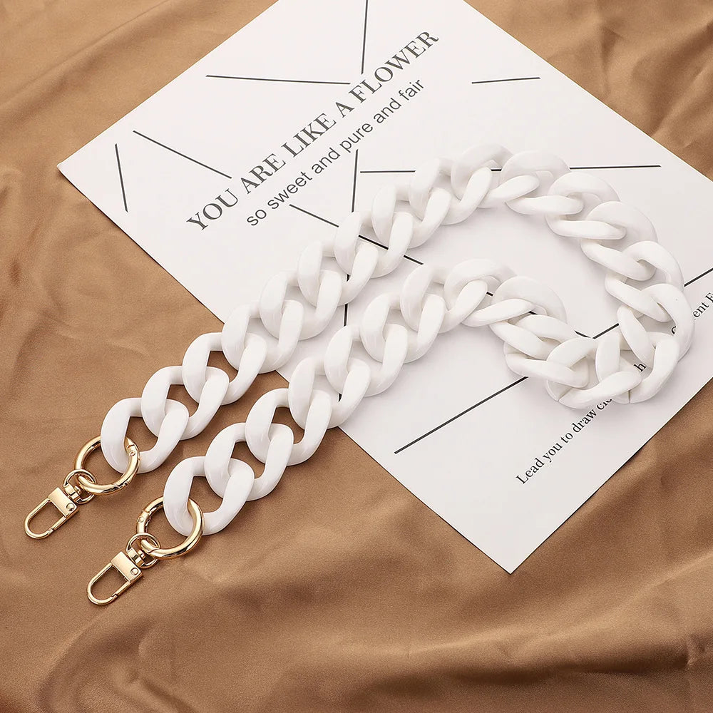 Acrylic Handbag Chain with Resin Accents