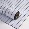 Roll of extra thick 3D wood grain self-adhesive wallpaper with black and white stripes