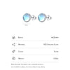 Round Moonstone Stud Earrings in Sterling Silver