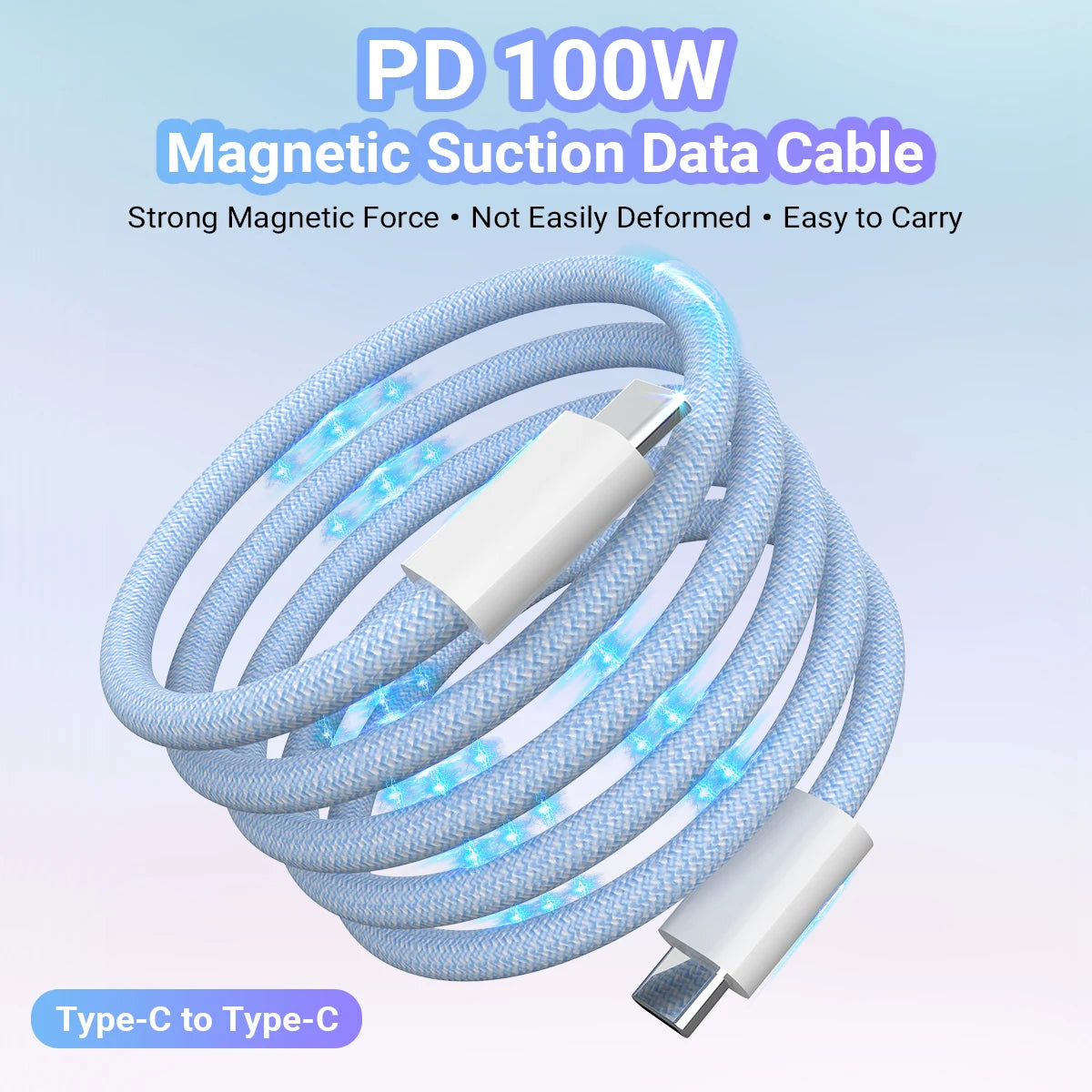 Magnetic USB-C to USB-C Fast Charging Cable (100W)