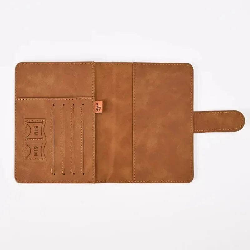 PU Leather Passport Holder with Credit Card Slots