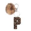 Leopard Print Letter Keychain