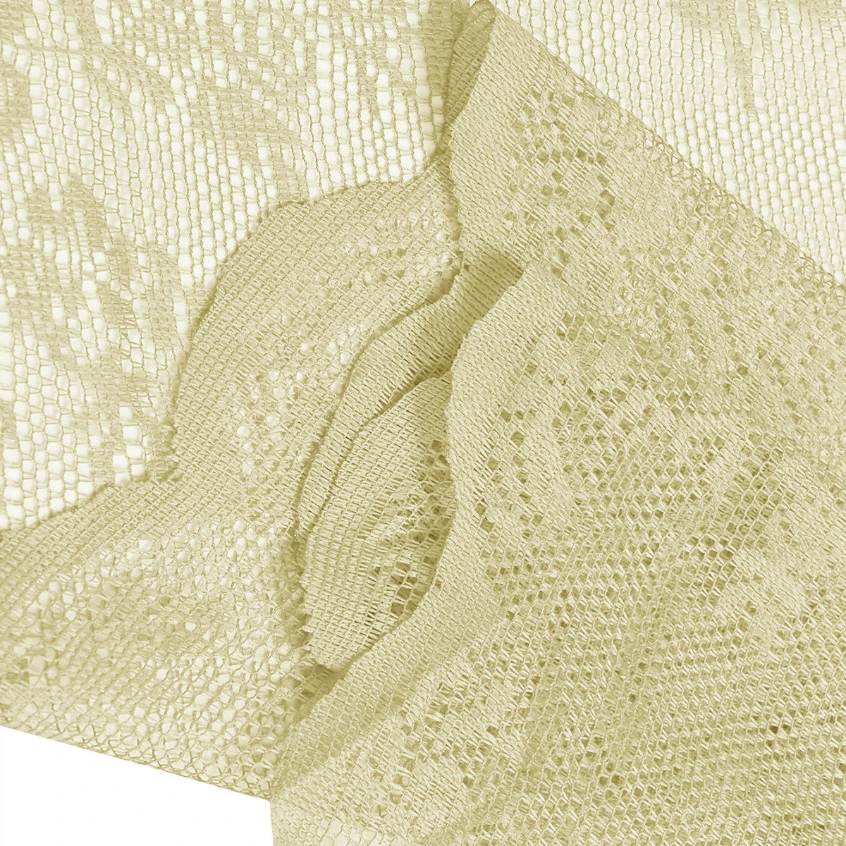 Romantic Lace Sheer Curtain with Floral Design