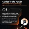 A close-up view of a 5x5 magnetic cube demonstrating internal and external magnetic particle force.
