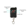 Black LED car scanner light strip with a remote control for changing flashing pattern, speed, and color.