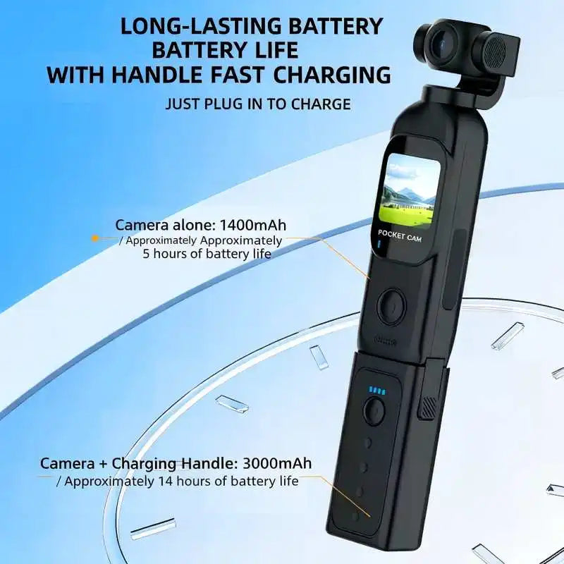 4K Pocket Action Camera with Rotating Lens
