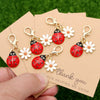 Cute Ladybug Daisy Keychain Charm