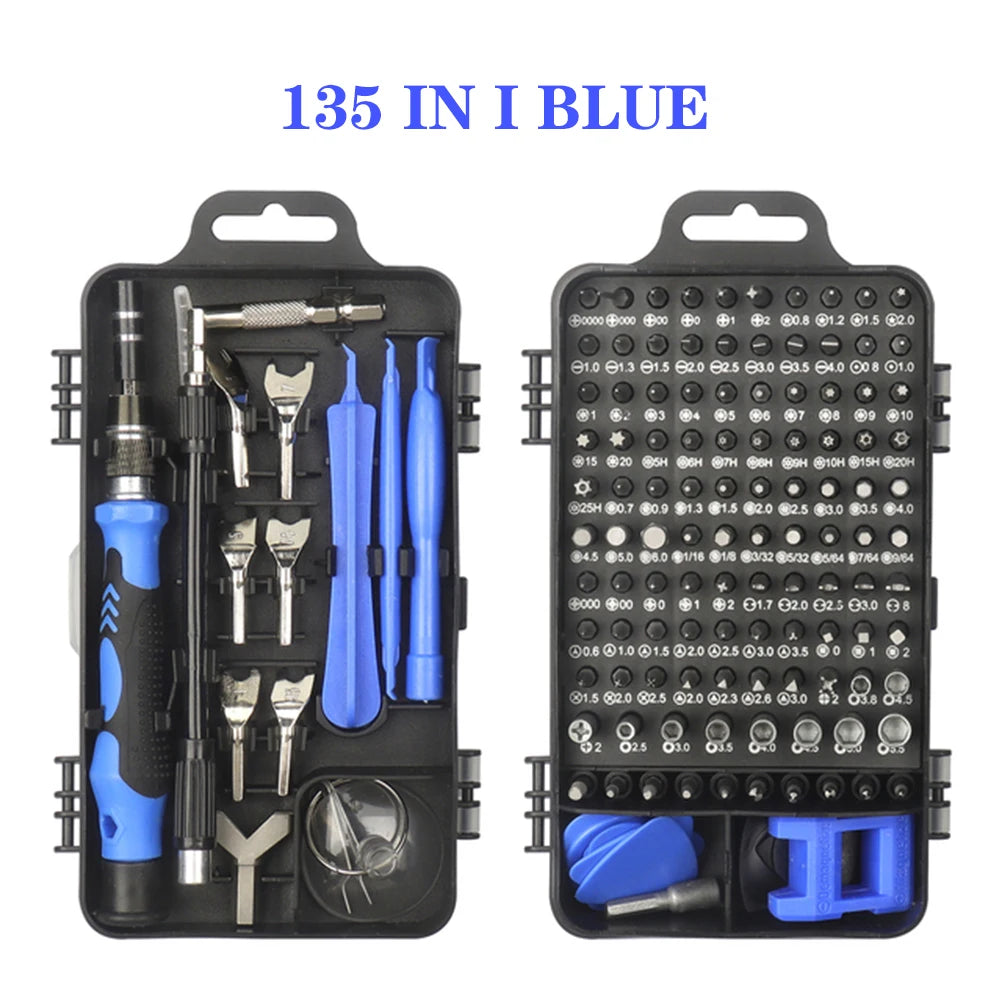 Precision 135-in-1 Screwdriver Set with Magnetic Bits and Repair Accessories