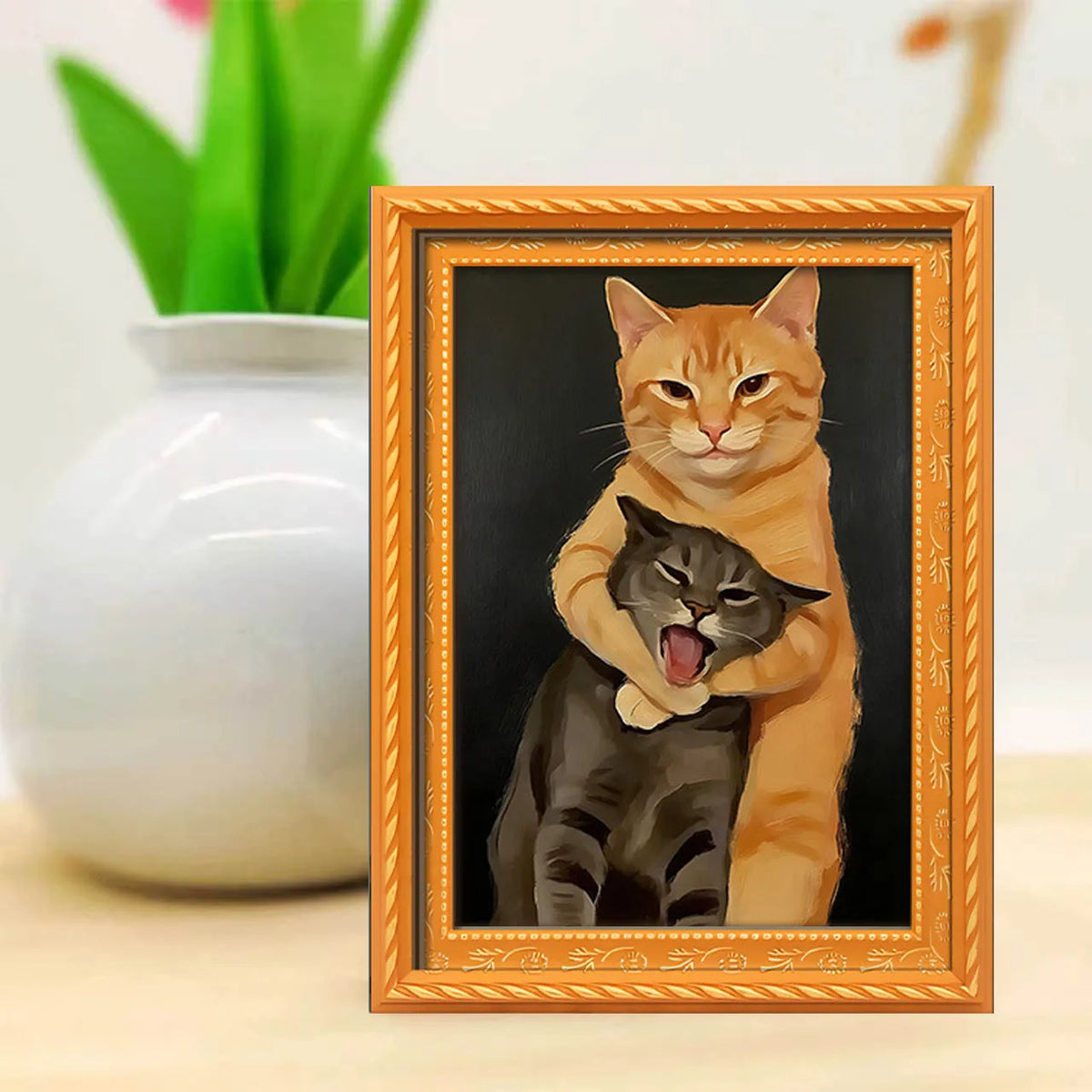 Funny Cat Fridge Magnet – Silly Cat Fight Decoration for Kitchens