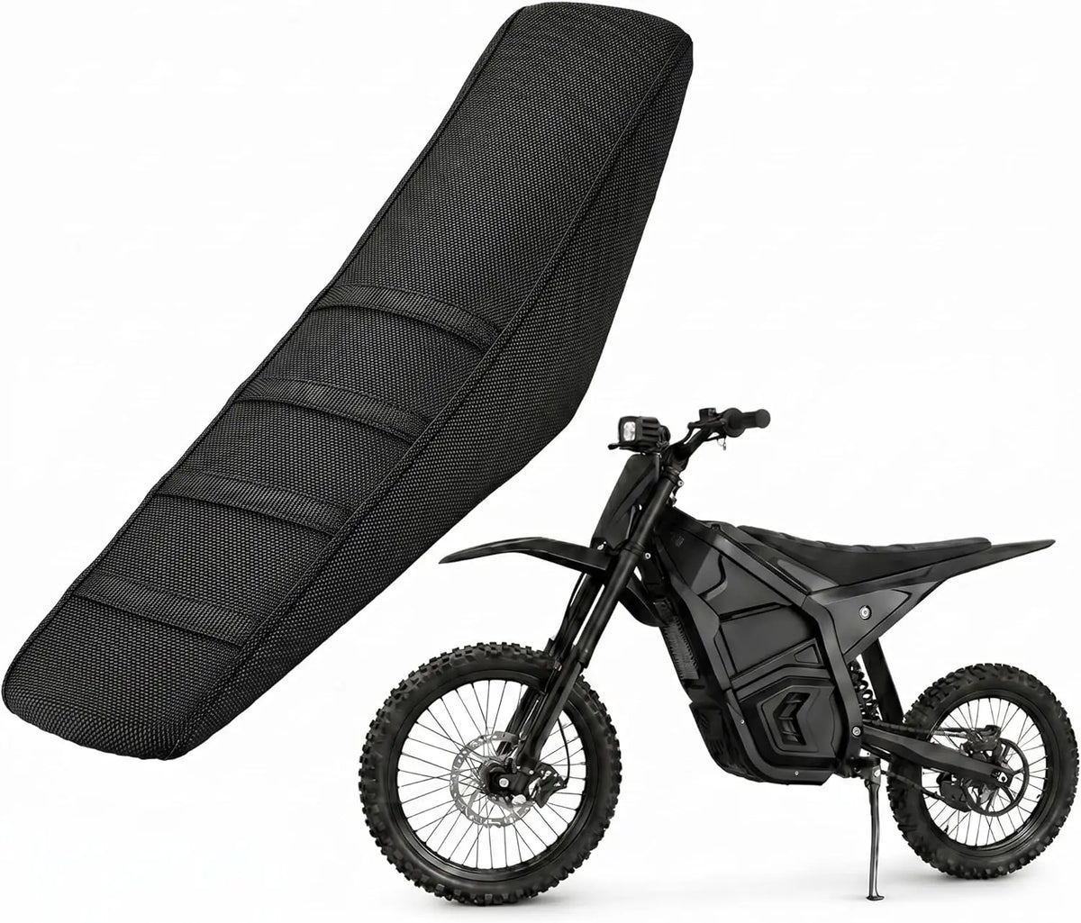 Black waterproof non-slip seat cover for a Yozma IN10 electric bike.