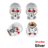 Set of four silver skull design tire valve stem caps