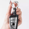 Premium Leather Keychain with Carabiner Clip