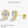 Pendientes de Moissanite con Baño de Oro de 14K