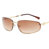 Oval Frameless Sunglasses with Gradient Lenses