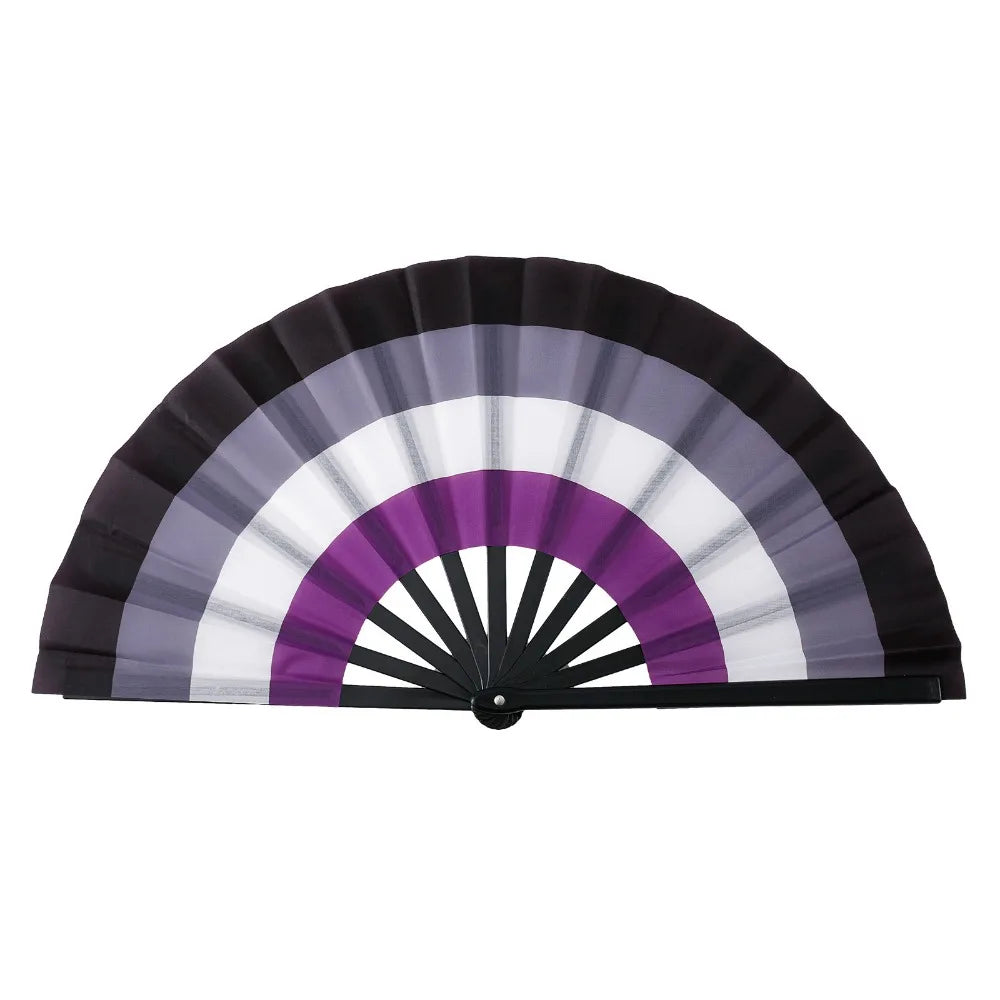 Foldable Rainbow Hand Fan with Gradient Design