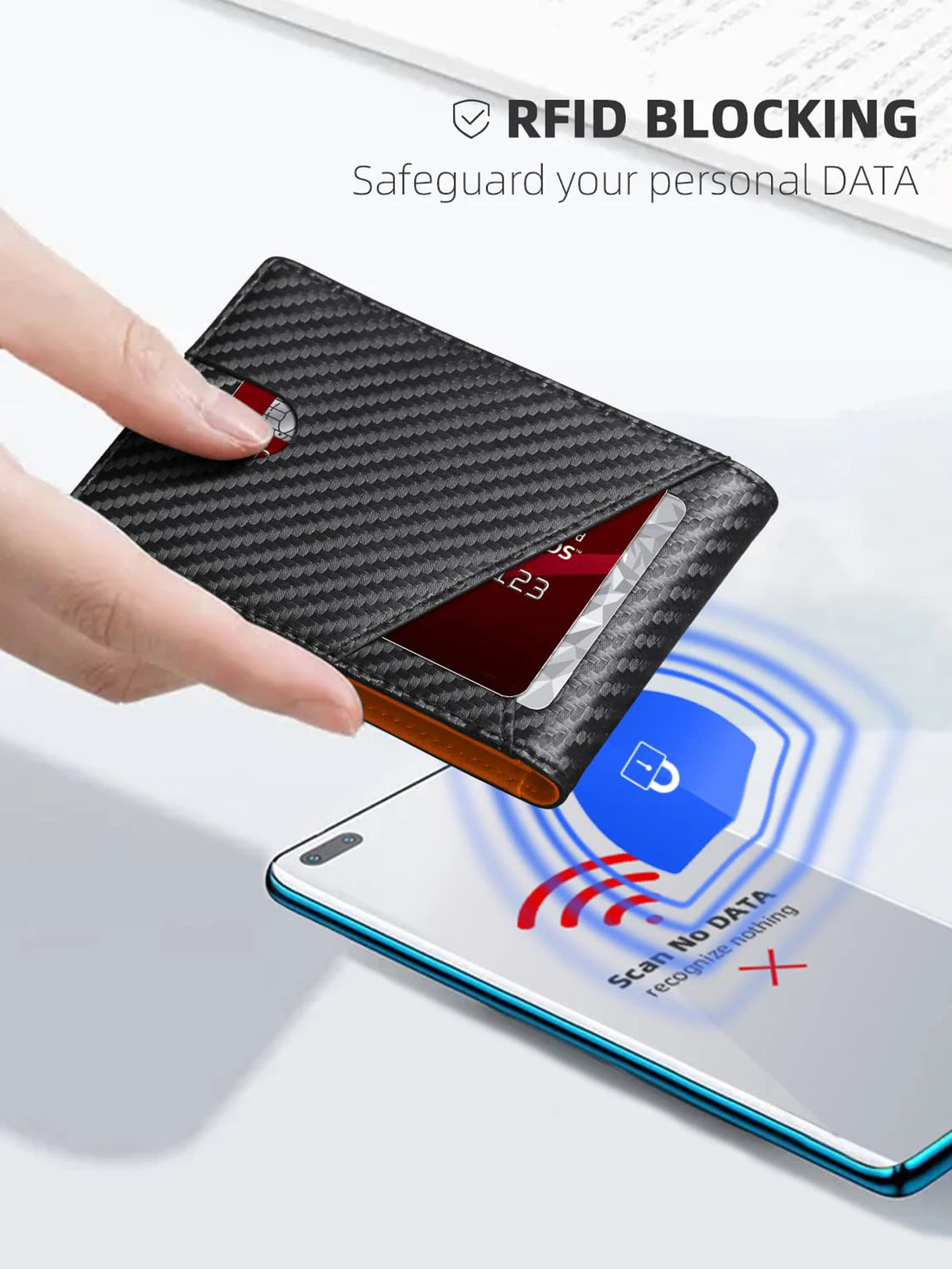 RFID Blocking Ultra-Thin Bifold Wallet with ID Windows