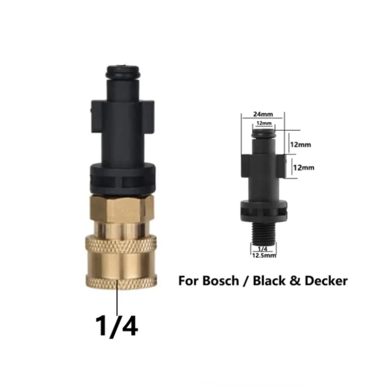 Black and Decker heavy-duty quick release adapter for pressure washers with various size options