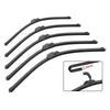 A set of black universal frameless windshield wiper blades.