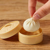 Dumpling Squishy Toy with Mini Steamer Basket