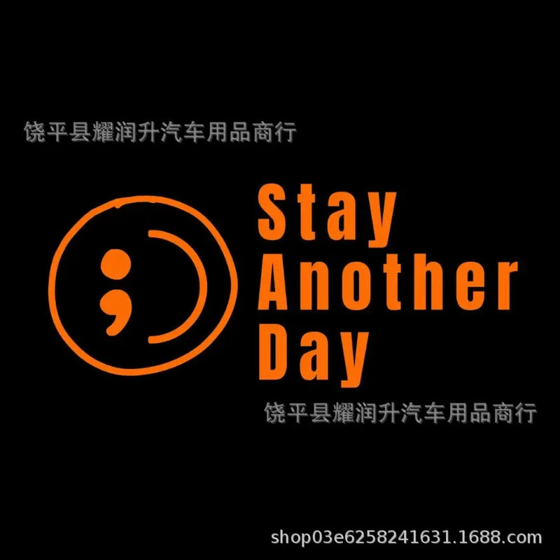 Stay Another Day Semicolon Smile Car Sticker
