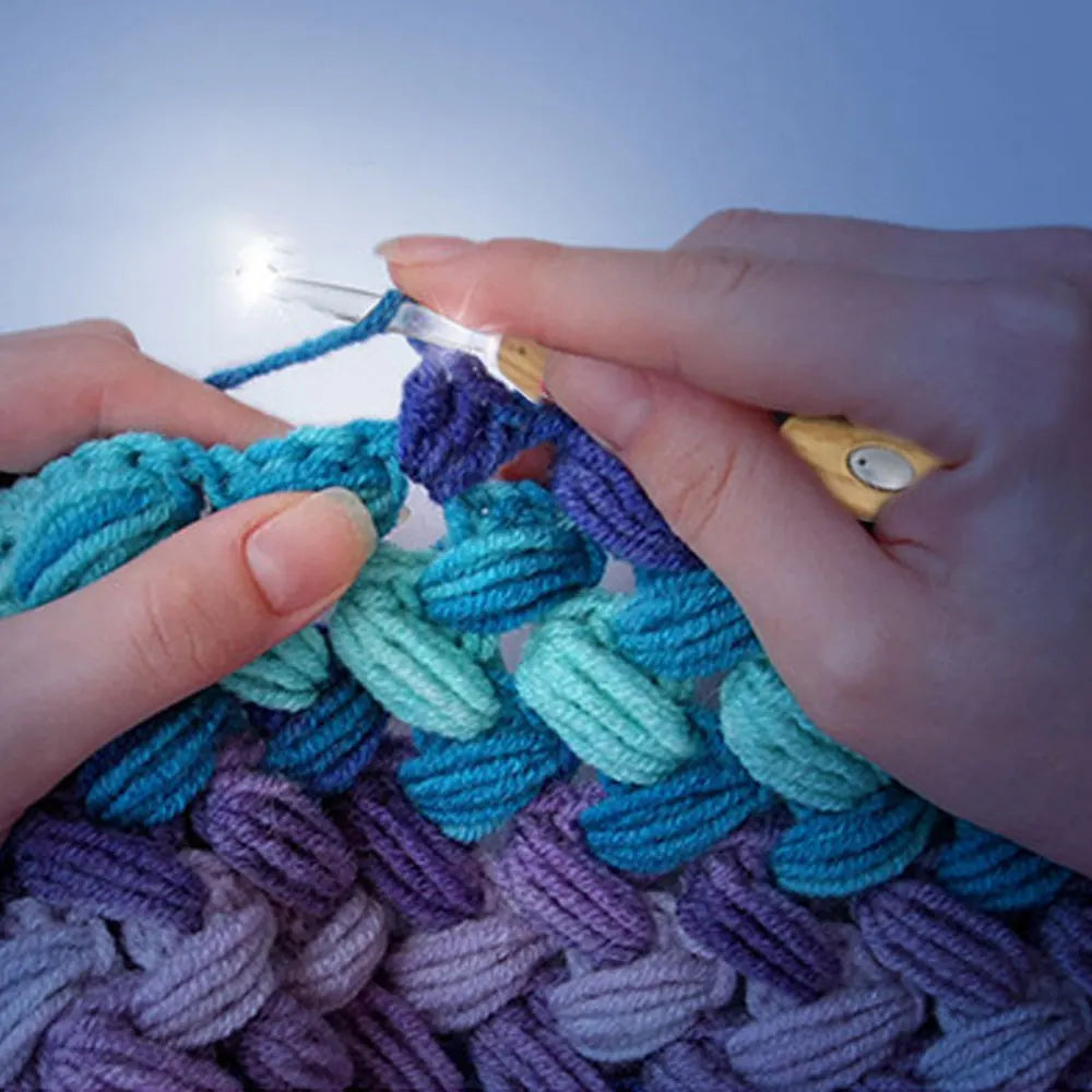 LED Lighted Crochet Hook Set with USB Rechargeable Handle