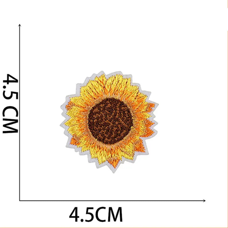 Embroidered Flower Iron-On Patches Set for Clothing & Accessories