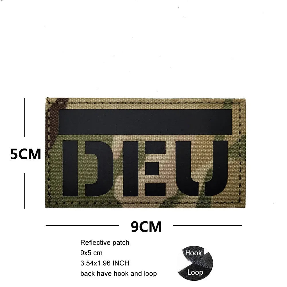 Luminous Reflective German Eagle Patch with Hook-and-Loop Backing