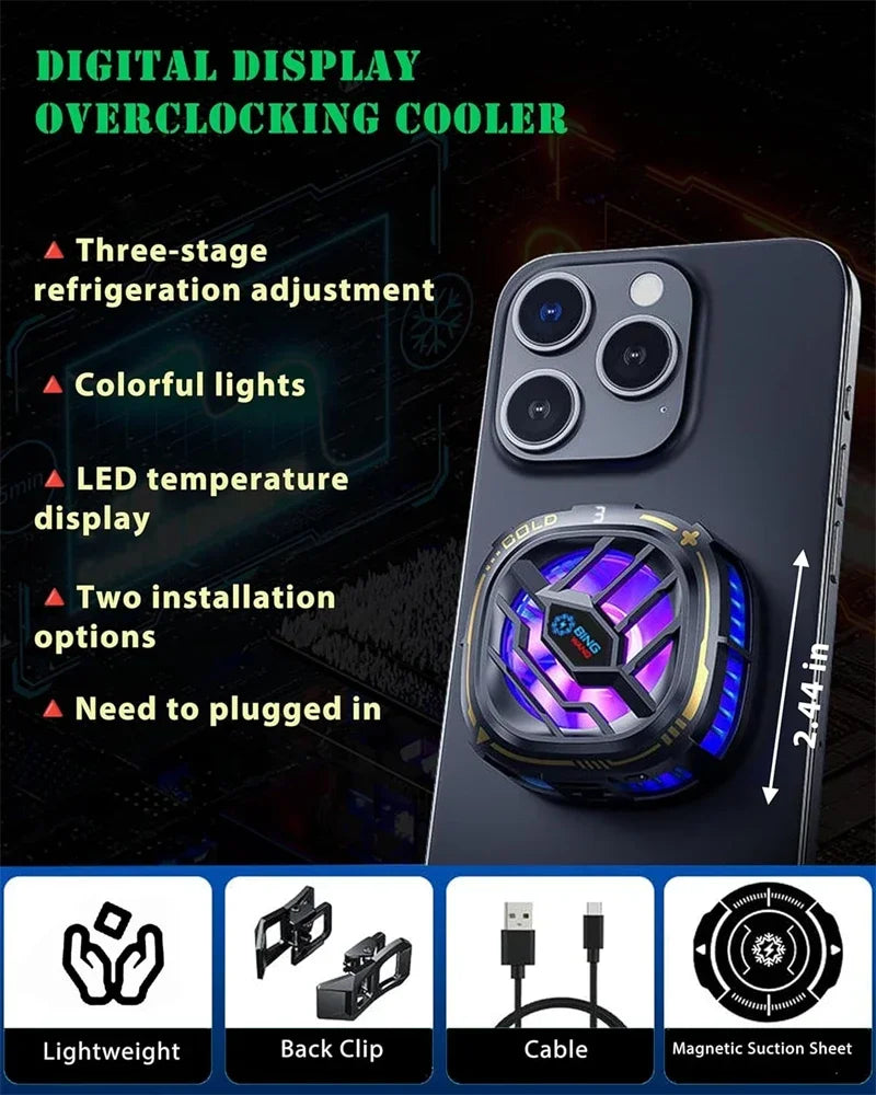 Magnetic Phone Cooler with Temperature Display