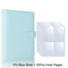 A light blue PU photocard album featuring one shell and twenty-five inner pages