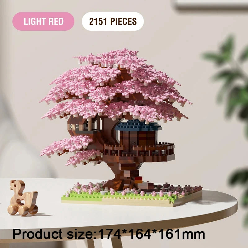Cherry Blossom Tree Building Set with LED Lights