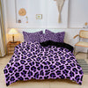 Dark Leopard Print Duvet Cover Set with Two Pillowcases