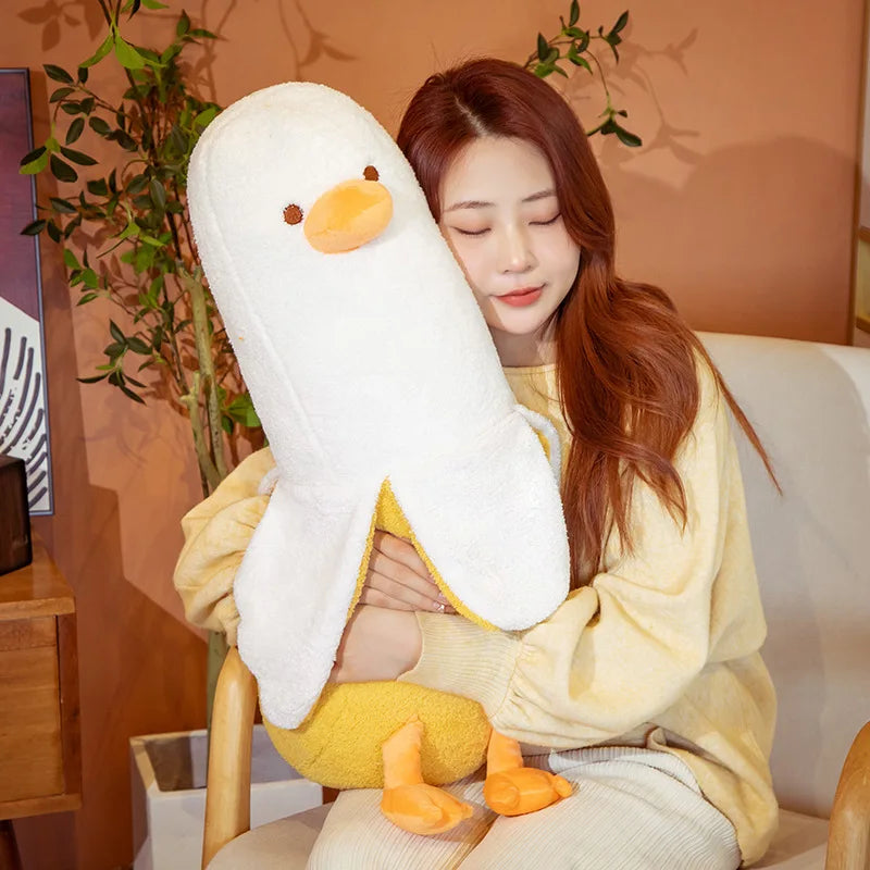 Creative Banana Duck Plush Pillow - Soft Cartoon Cushion for Home & Bedroom Decor