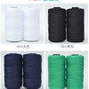 Three rolls of black and white 3-ply polyester knitting yarn for crochet and hand crafts