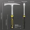 A silver welding chipping hammer with a black and yellow ergonomic handle shown in profile.