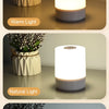 Three-colour changing light lamp shown in three settings: Warm Light, Natural Light, and White Light.