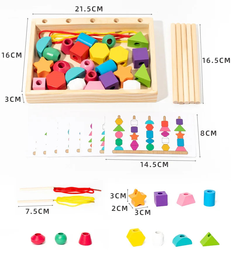 Montessori Wooden Color & Shape Matching Puzzle for Toddlers