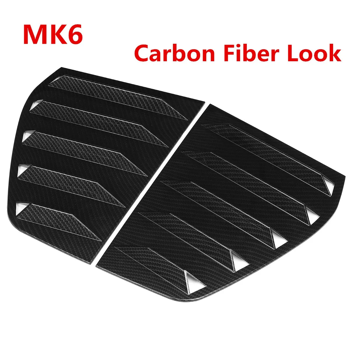 Carbon fiber look side rear window louver shutter covers for VW Golf MK6