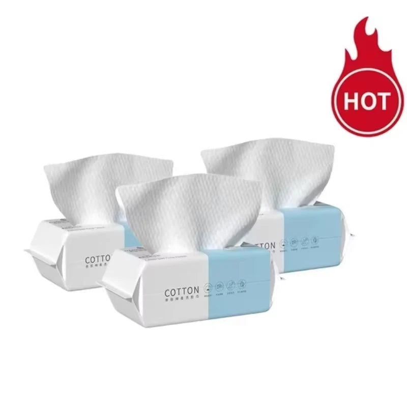 Soft Cotton Disposable Facial Towels for Sensitive Skin