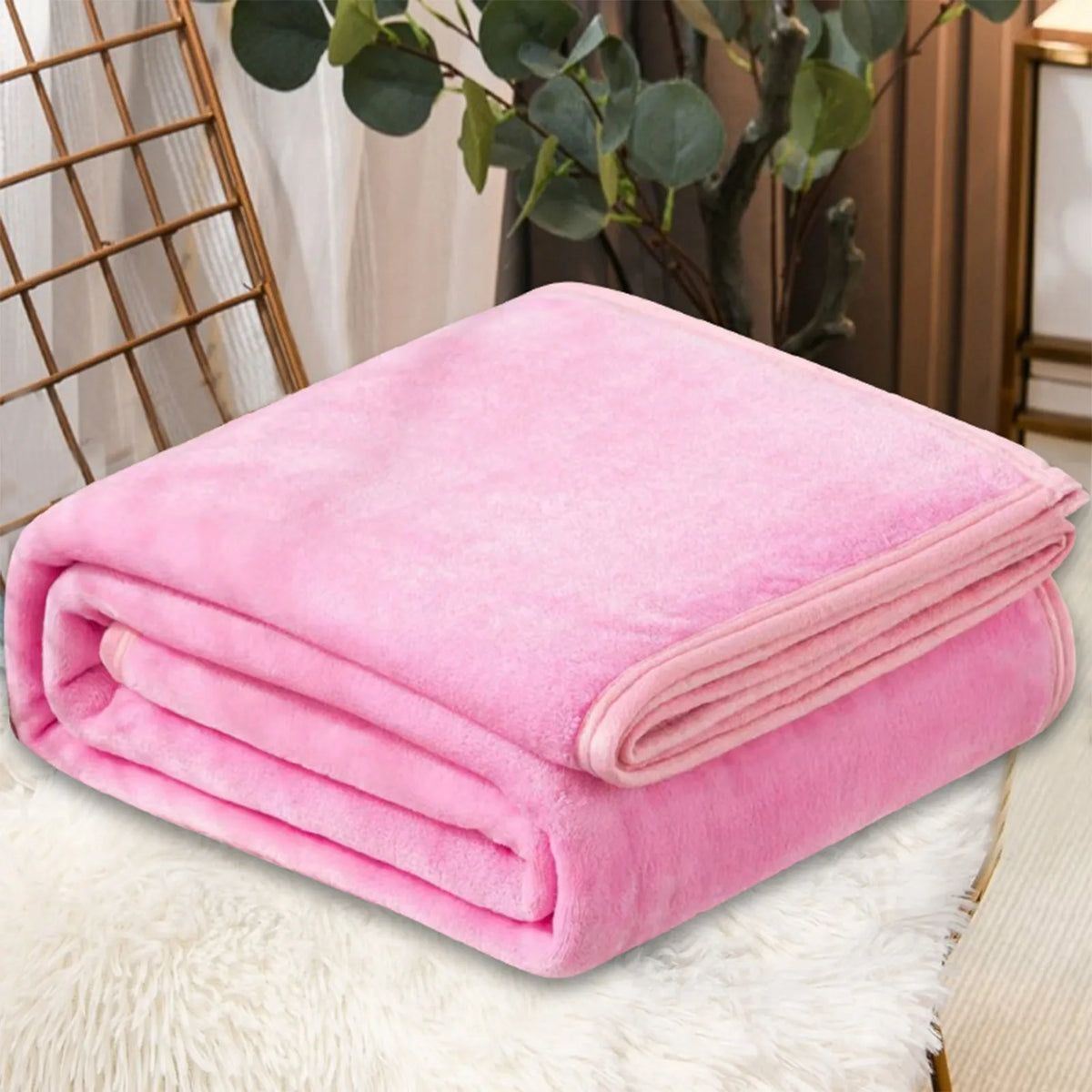 Cozy Coral Fleece Throw Blanket