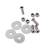 A collection of metal fasteners including screws and washers for a quick release bumper kit.