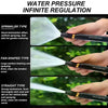 Three types of water pressure regulation nozzles for cleaning and watering: sprinkler, fan-shaped, and straight.