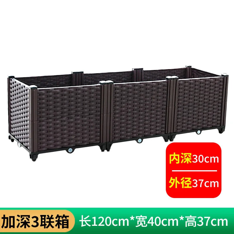 Cache-pot en plastique époxy de balcon surdimensionné