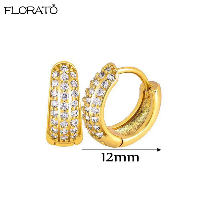 Minimalist CZ Huggie Hoop Earrings