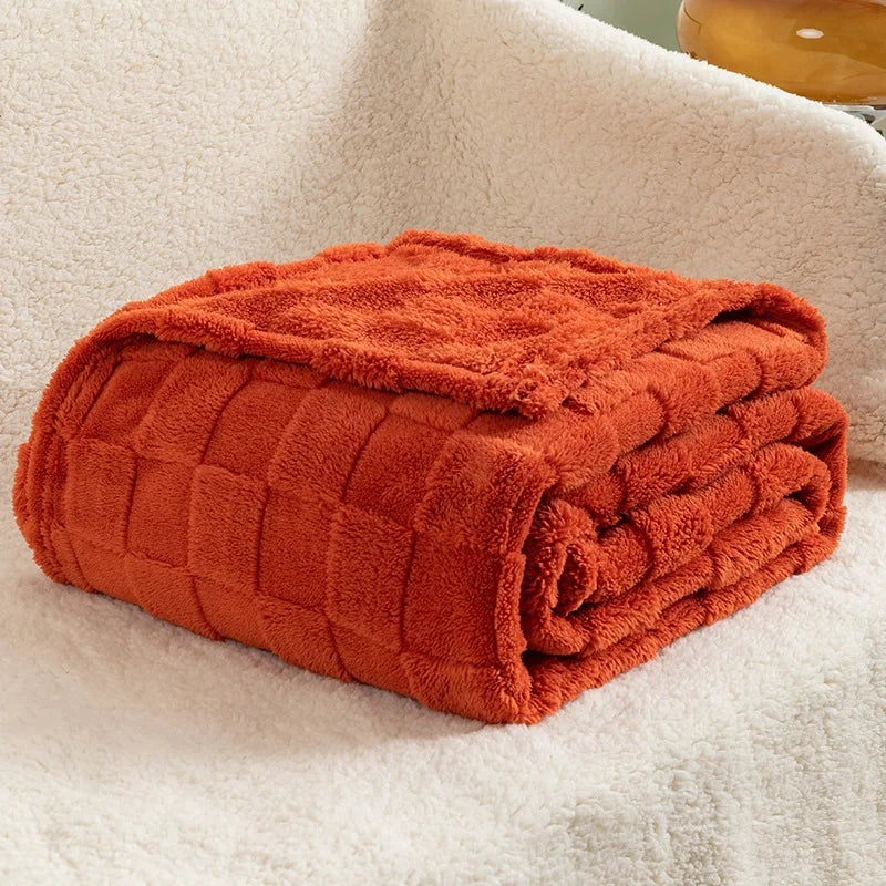 Lilac Checkered Fleece Throw Blanket – Soft & Cozy