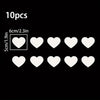 Ten white heart stickers for night safety and car decoration