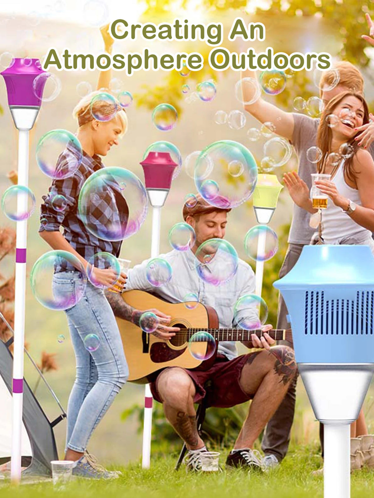 LED Bubble Machine for Parties — Cordless, Automatic